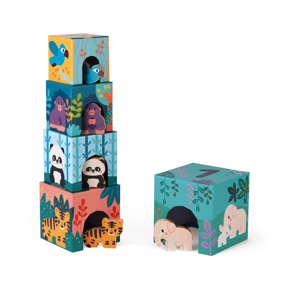 Pyramide en Carton et Figurines en Bois Les Animaux - Partenariat WWF®